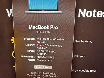 2017 Apple MacBook Pro 15” – Excellent Condition – 16GB RAM – Intel i7