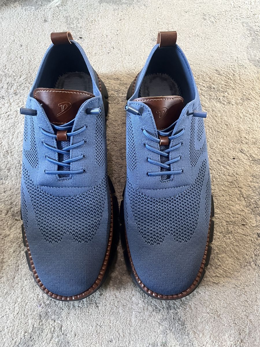 Men's Blue Knit Casual Dress Shoes - Men’s Size 48 (~13-13.5)