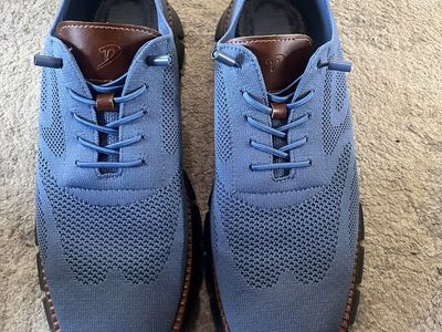 Men's Blue Knit Casual Dress Shoes - Men’s Size 48 (~13-13.5)