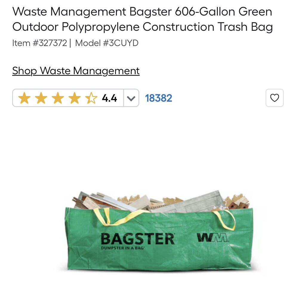 New Bagster 606-Gallon Green Outdoor Trash Bag