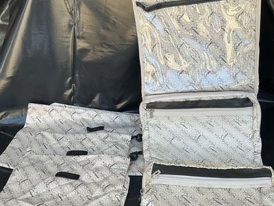 GUESS Travel Organizer Hanging Toiletry Bag with Laundry & Shoe Bags - Light Grey Logo Print