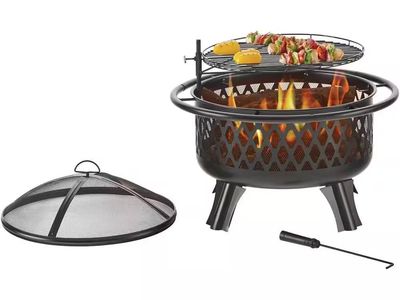 Hampton Bay Piedmont 30 in. Steel Fire Pit Black