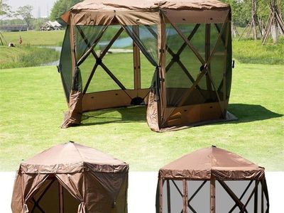 NEW Lenotos 10x10 Pop-Up Screen Tent / Portable Gazebo (60-Sec Setup) – Brown