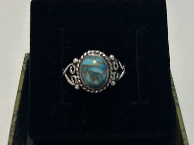 Sterling Silver Turquoise Size 7 Ring