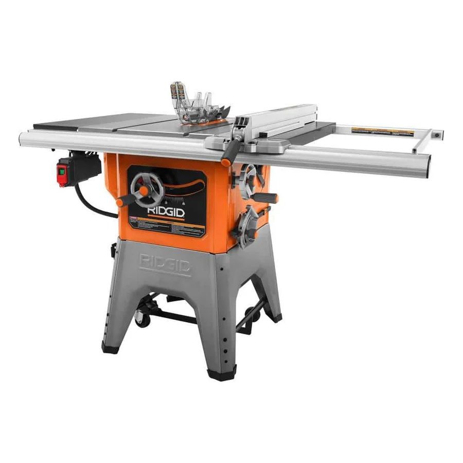 RIDGID 10" Cast Iron Table Saw - Retractable Wheels, Router Table, Dado Set, Low Hours