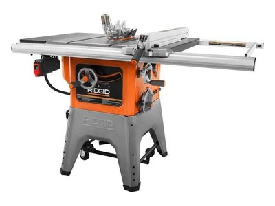 RIDGID 10" Cast Iron Table Saw - Retractable Wheels, Router Table, Dado Set, Low Hours
