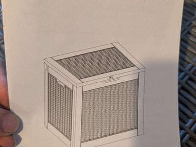 Grey Resin Wicker Outdoor Storage Box / Deck Box New in box
