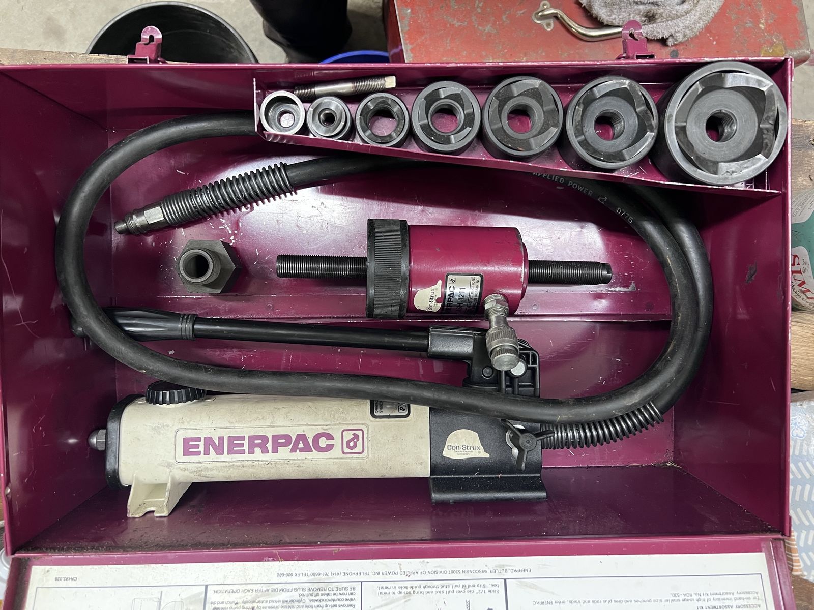 Enerpac Hydraulic Hole Punch Kit