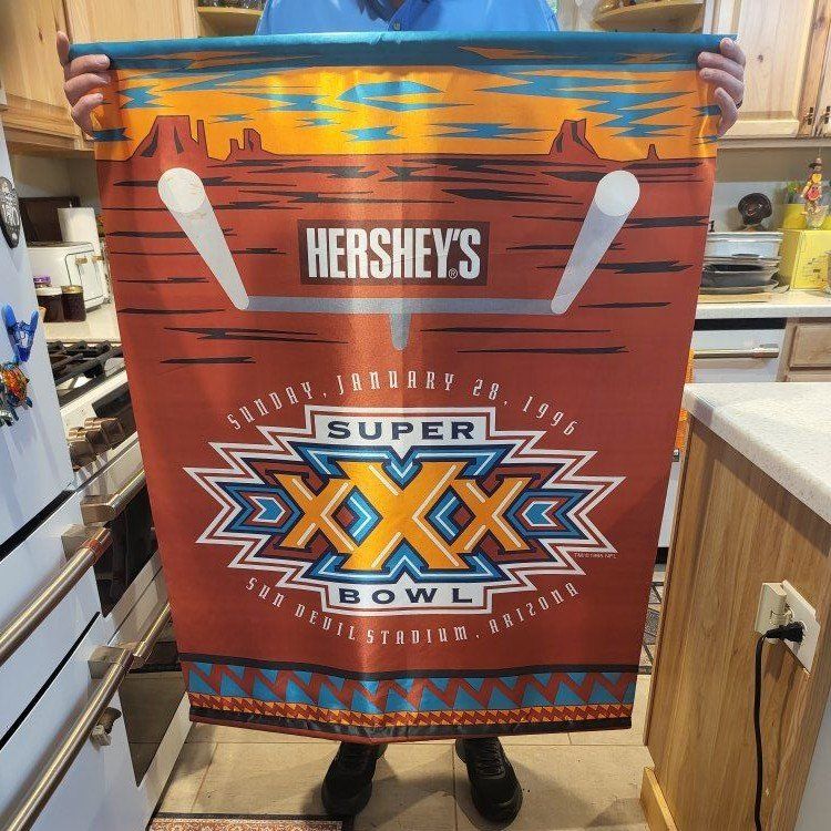 Vintage 1996 Hershey's Super Bowl XXX Banner