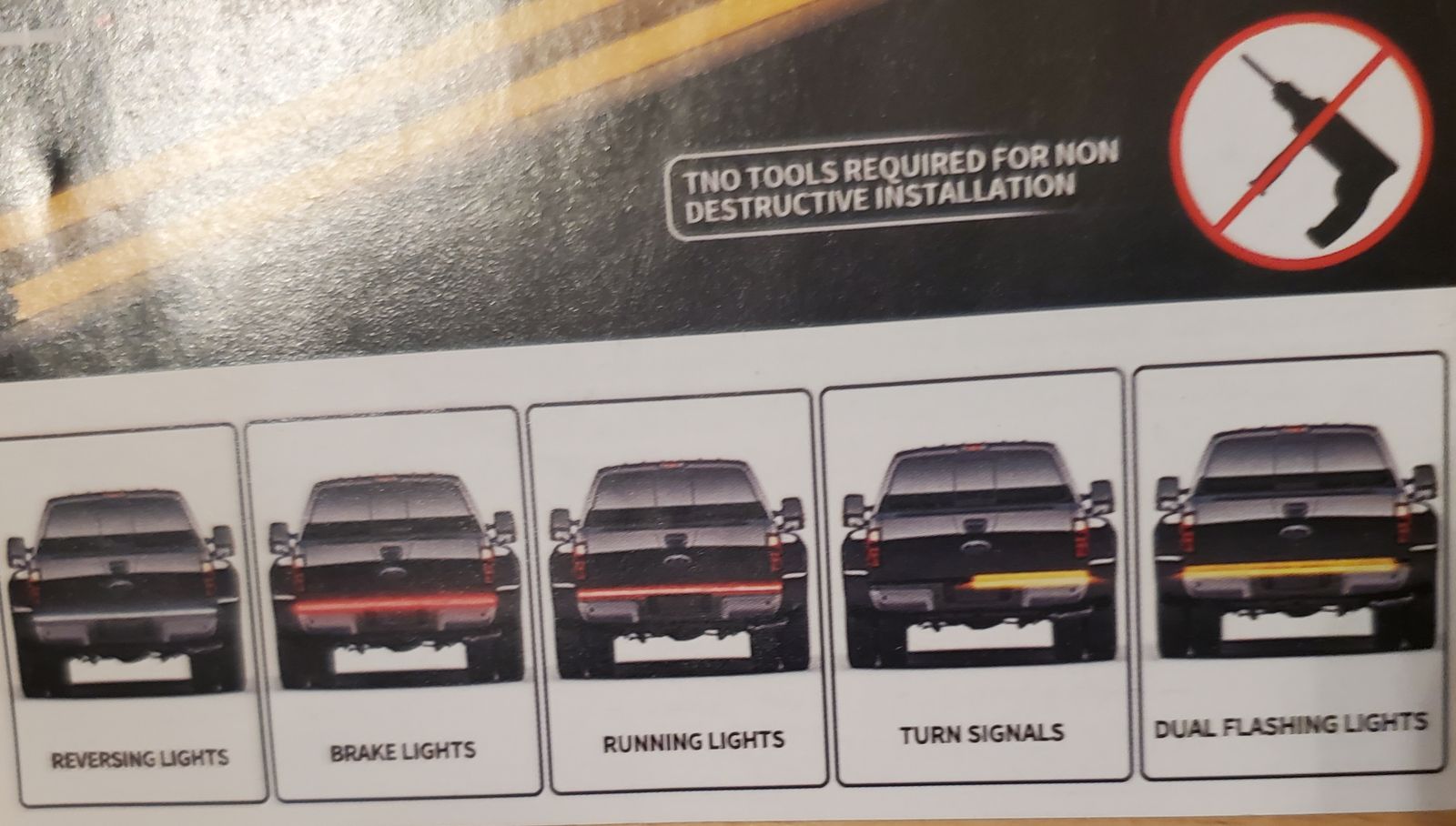 5 Mode 60" Strip Tailgate LED Light Bar Truck Reverse Brake Signal Tail Lamp NEW