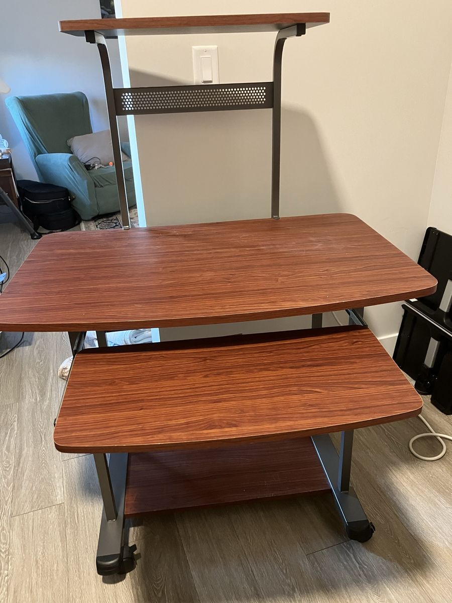 Computer Desk Cart w/ Castor Wheels