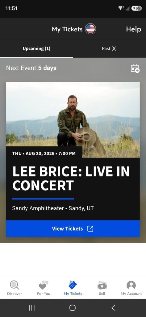 4 Lee Brice Live in Concert Tickets - Sandy Amphitheater - August 20, 2026