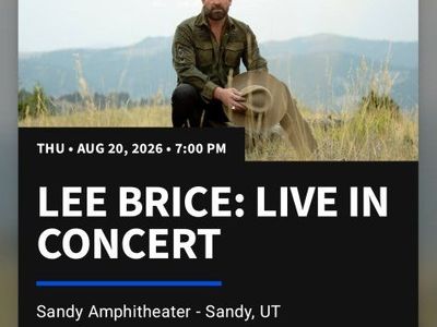 4 Lee Brice Live in Concert Tickets - Sandy Amphitheater - August 20, 2026