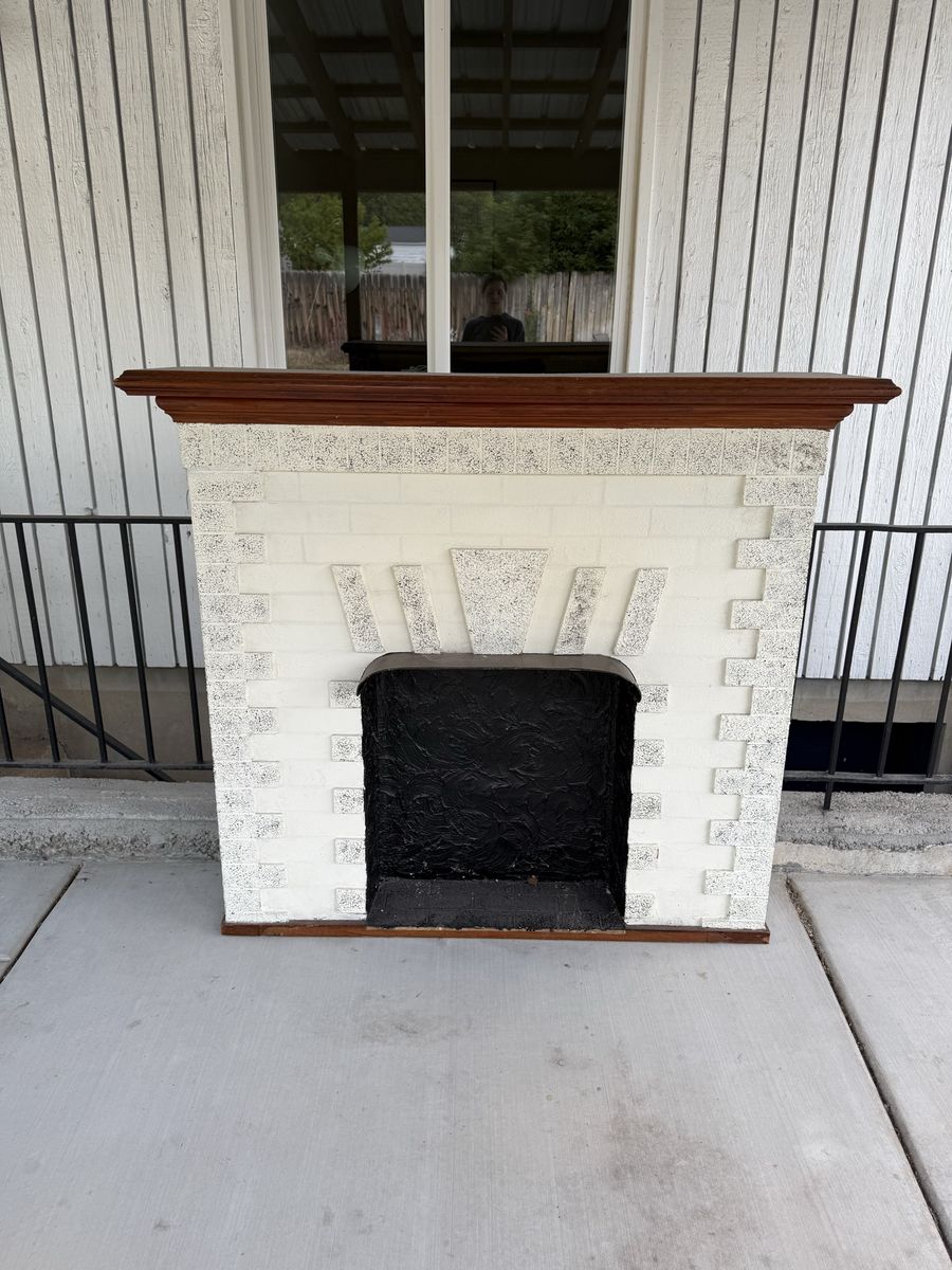 *Free* White & Brown Fireplace Mantle/Surround - Decorative Piece for Home Decor