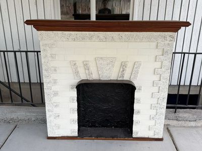 *Free* White & Brown Fireplace Mantle/Surround - Decorative Piece for Home Decor