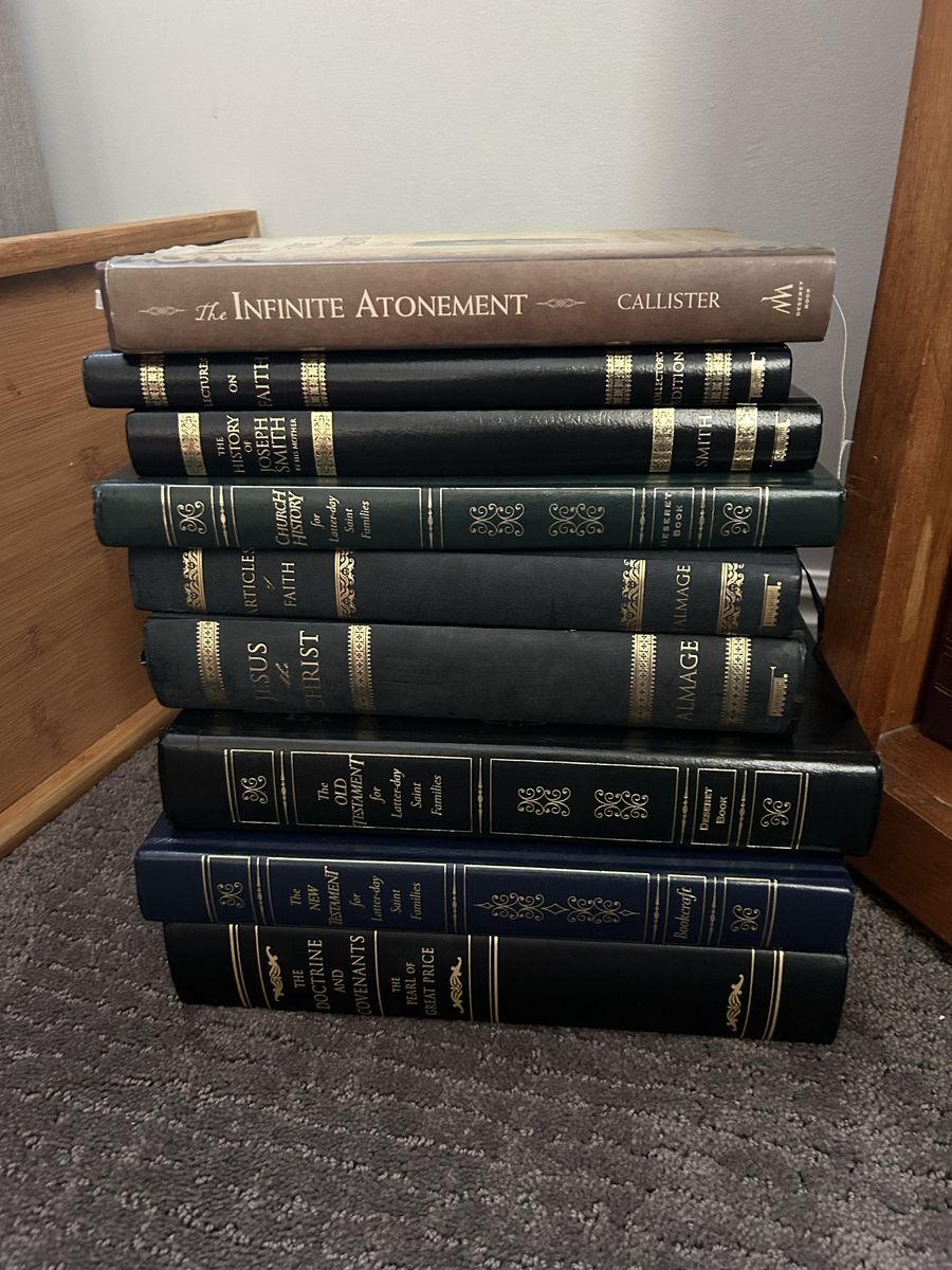 LDS Religious Book Lot - Deseret Book Leather/Hardcover Collection (9 Books)