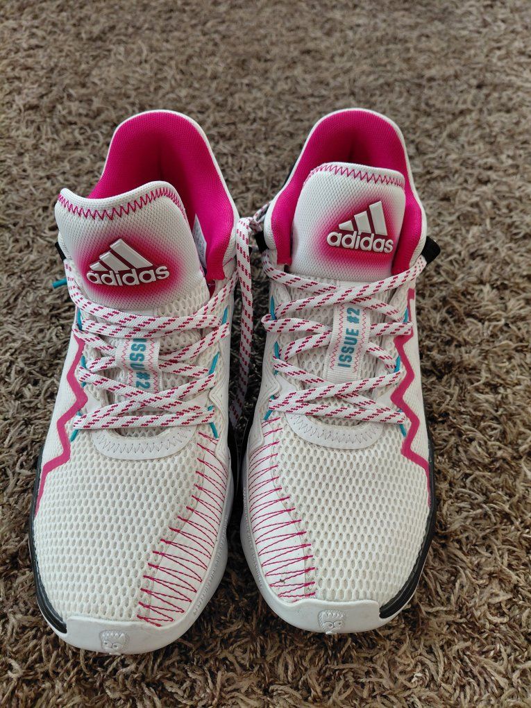 Adidas D.O.N. Issue #2 Donovan Mitchell Pink White Black Basketball Shoes Men's Size 7.5