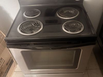 Whirlpool Electric Range Stove Oven Stainless Steel Black 4-Burner