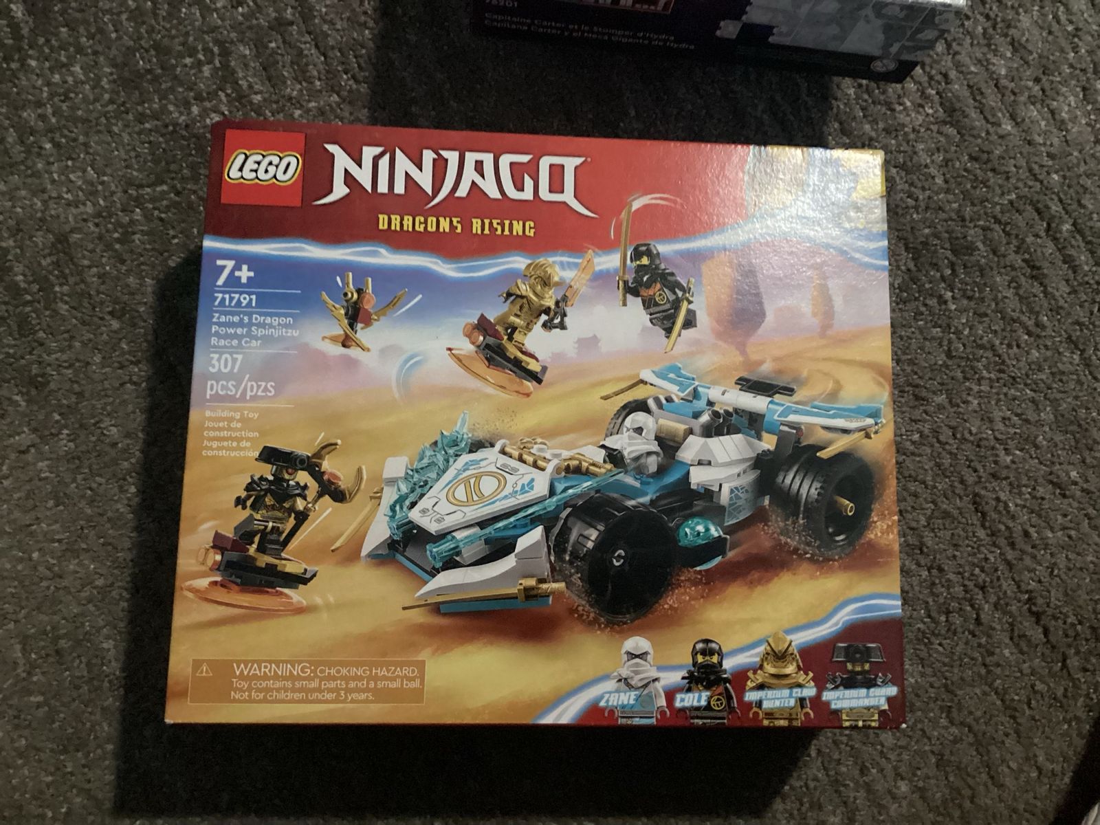 LEGO Ninjago 71791 Zane's Dragon Power Spinjitzu Race Car - 307 Pieces, New Sealed Box