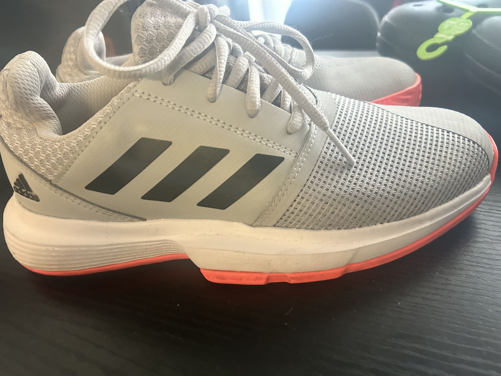 girls gray/pink adidas size 5