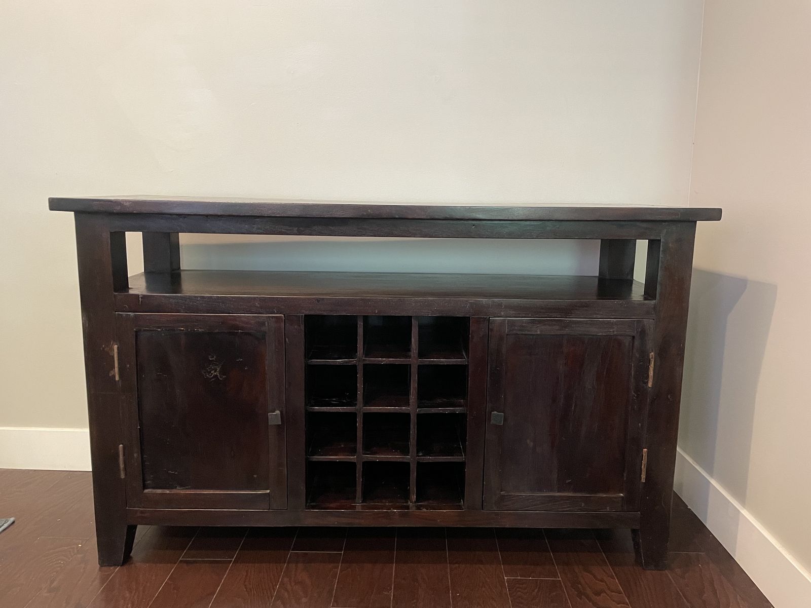 Wood Wine Rack / Entryway Credenza – Good Condition