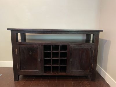 Wood Wine Rack / Entryway Credenza – Good Condition