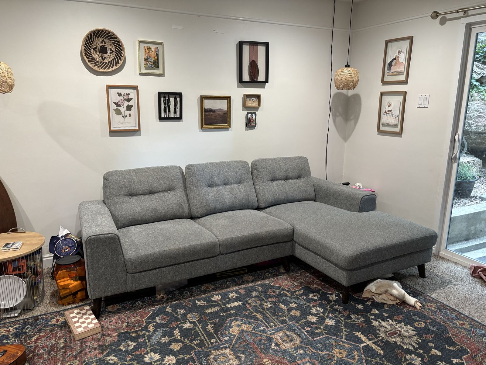 Mid century grey couch