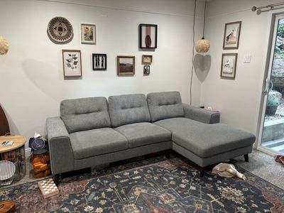 Mid century grey couch
