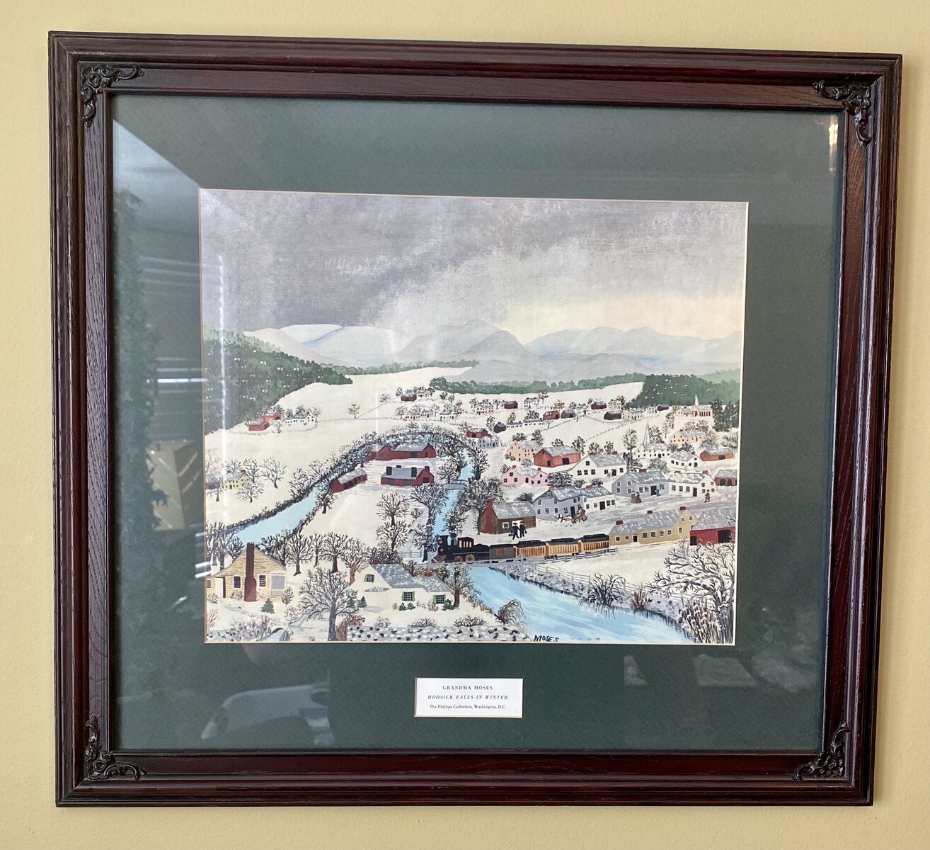 Grandma Moses 1948 Hoosick Falls In Winter - One of my several Grandma Moses Framed Art Pieces - C PIX
