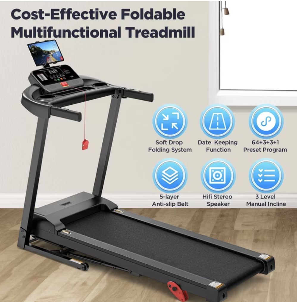New in Box! 3.7 HP Folding Treadmill