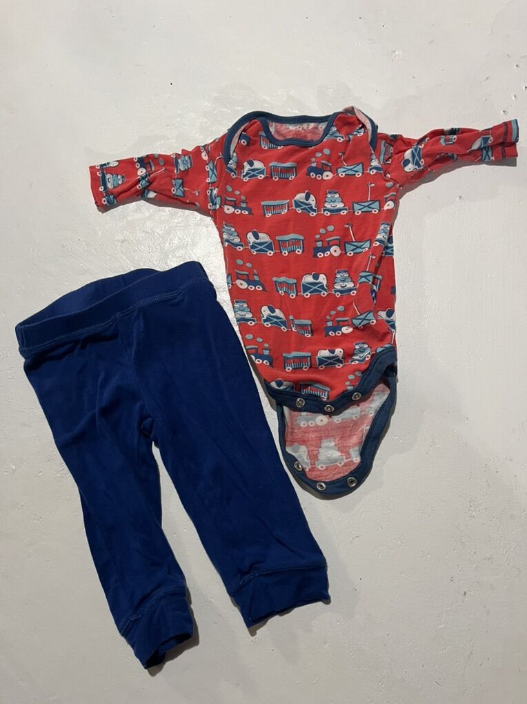 Train Baby Outfit 3-6 Month Kickee Pants