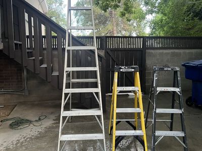Werner 6ft Yellow Fiberglass Stepladder & 2 Aluminum Extension Ladders (Various Sizes)