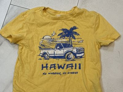 Old Navy Hawaii Truck Graphic T-Shirt Yellow size 6-7