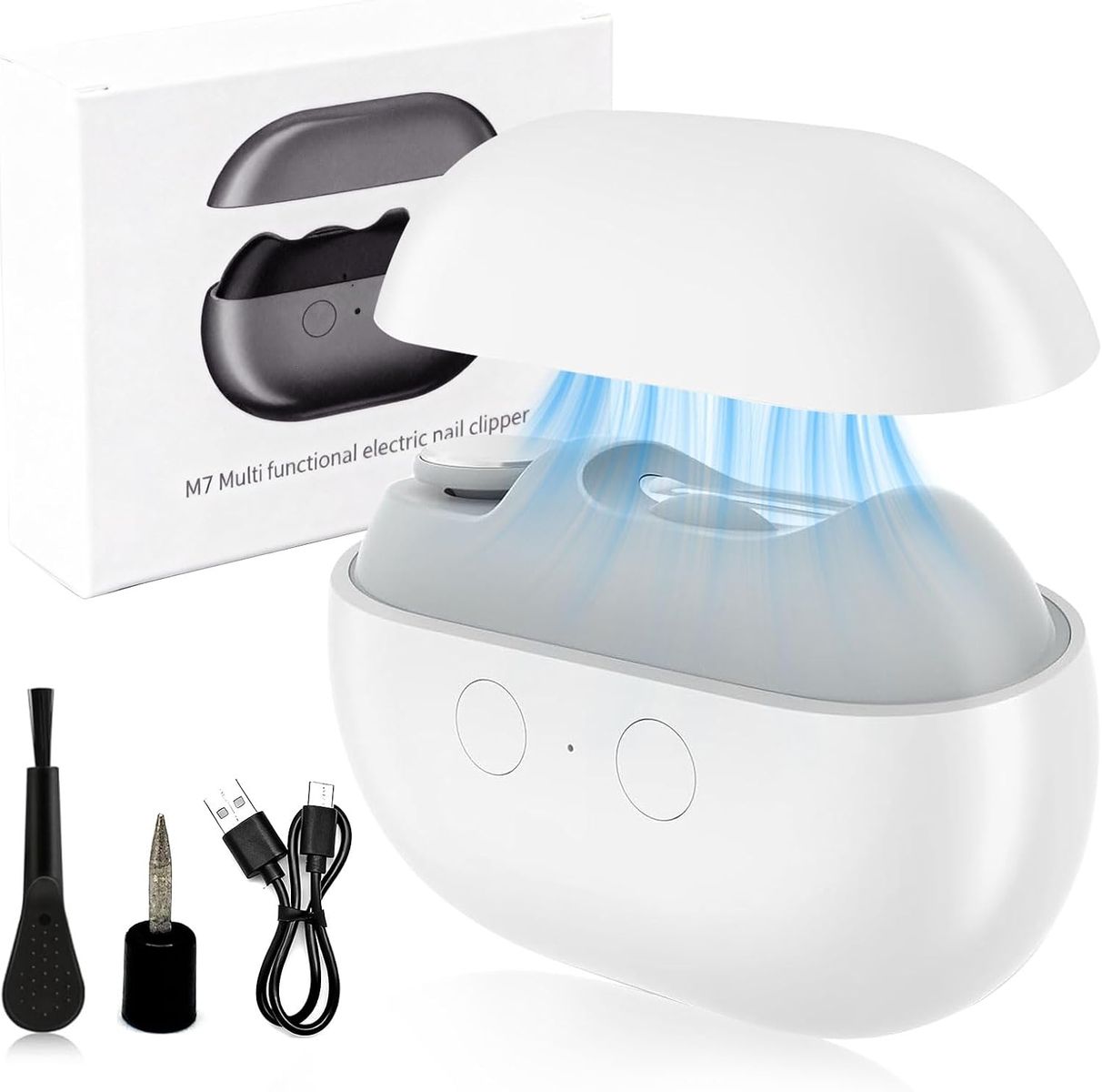 NEW Electric Nail Clipper, Electric Nail Clippers with LED Light & Nail Scraps Storage, 3-in-1 Automatic Nail Clipper