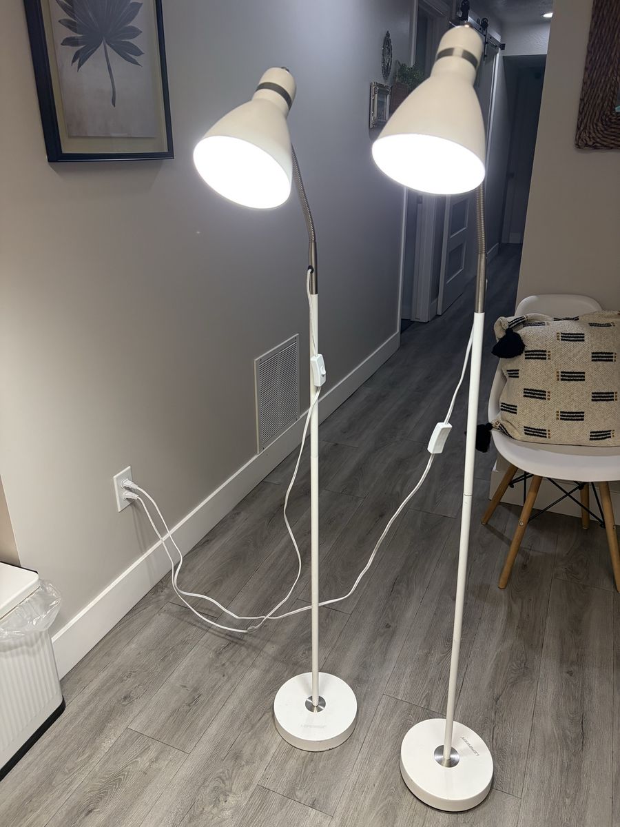 Two standing spot lamps