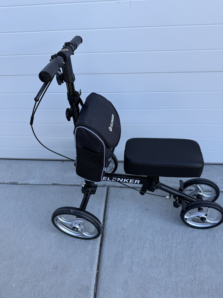 Steerable Knee Scooter For Foot Surgery Recovery
