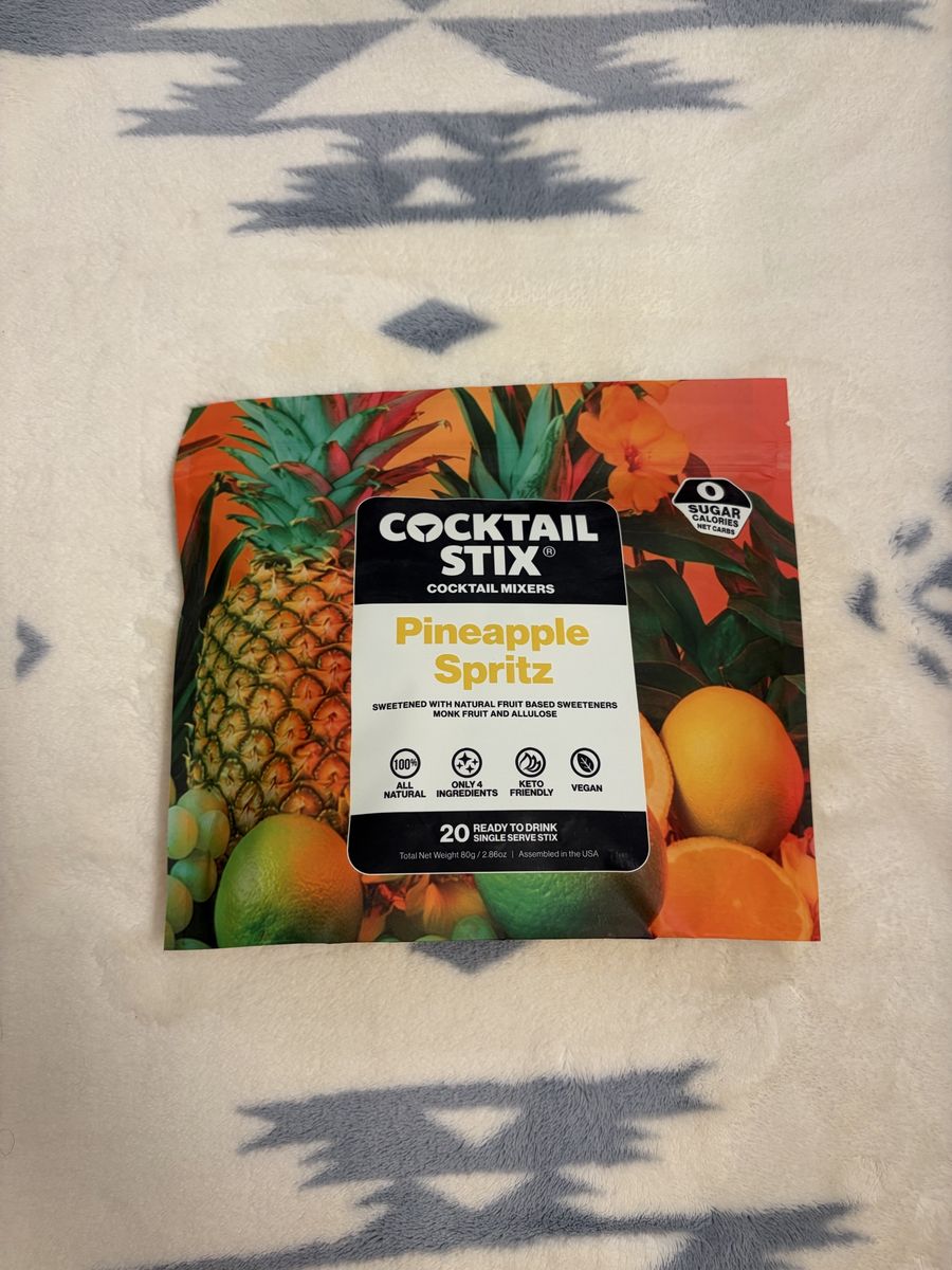 Cocktail Stix Pineapple Spritz Cocktail Mixers - Keto, Vegan, Sugar-Free - 20 Pack