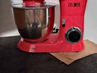 DecDeal Red Stand Mixer with Stainless Steel Bowl and 3 Attachments