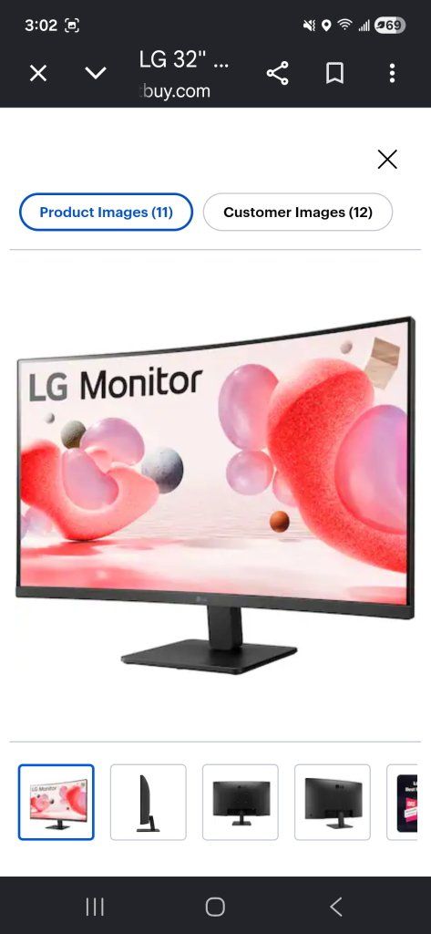 32" LG Monitor 100HZ 
Curved 