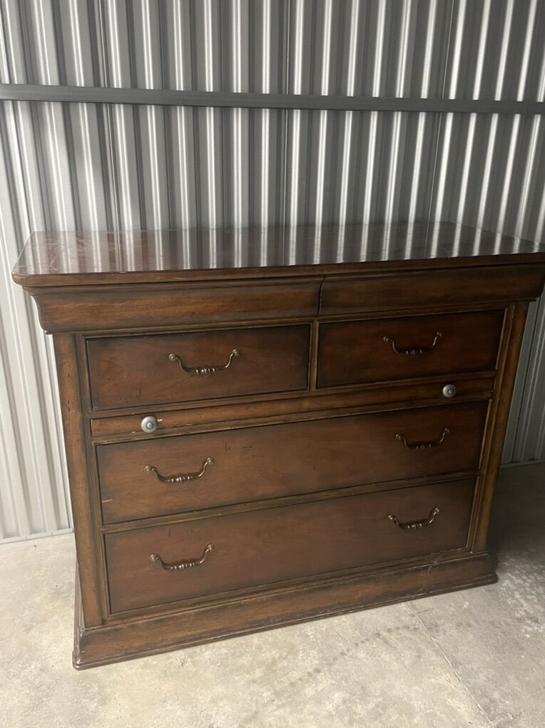 Solid Wood Dresser / Credenza with Drop-Front Desk