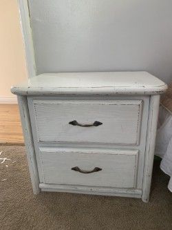 Nightstand - White 2 Drawer