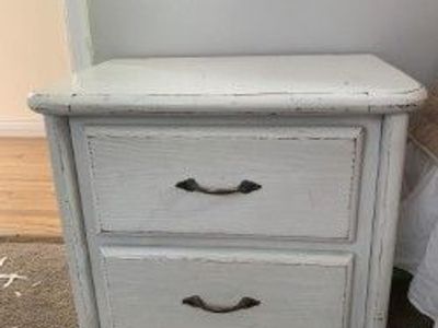 Nightstand - White 2 Drawer