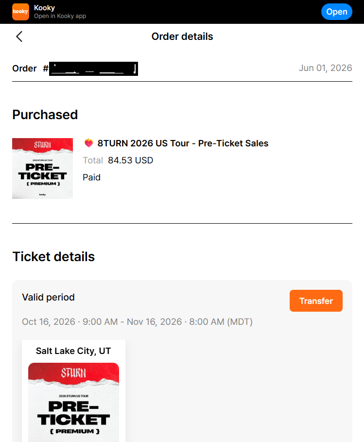8Turn (Kpop) Concert Ticket: Nov 8 in SLC