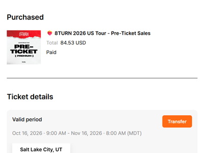 8Turn (Kpop) Concert Ticket: Nov 8 in SLC