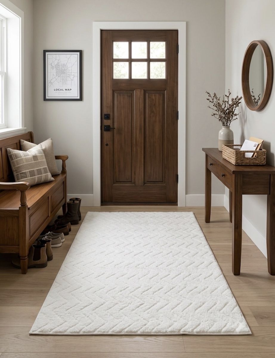 NEW Neutral 4x6 Textured Rug – Soft Geometric Pattern for Any Room