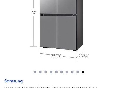 Samsung Bespoke Counter-Depth 23 cu ft 4-Door French Door Refrigerator with Dual Ice Maker - Stainless Steel