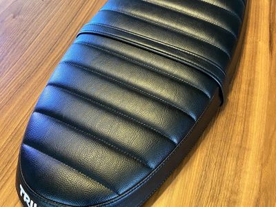 Triumph Motorcycle Ribbed Black Bench Seat