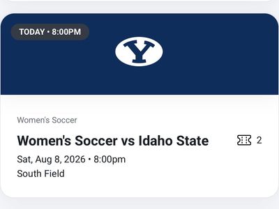 BYU Women's Soccer vs Idaho State Tickets - 2 Seats (Section 6, Row 5)