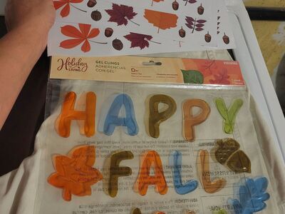 Set of 3 wondow clings fall harvest variety