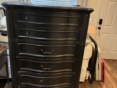 Black Tall Dresser with 6 Drawers - Used